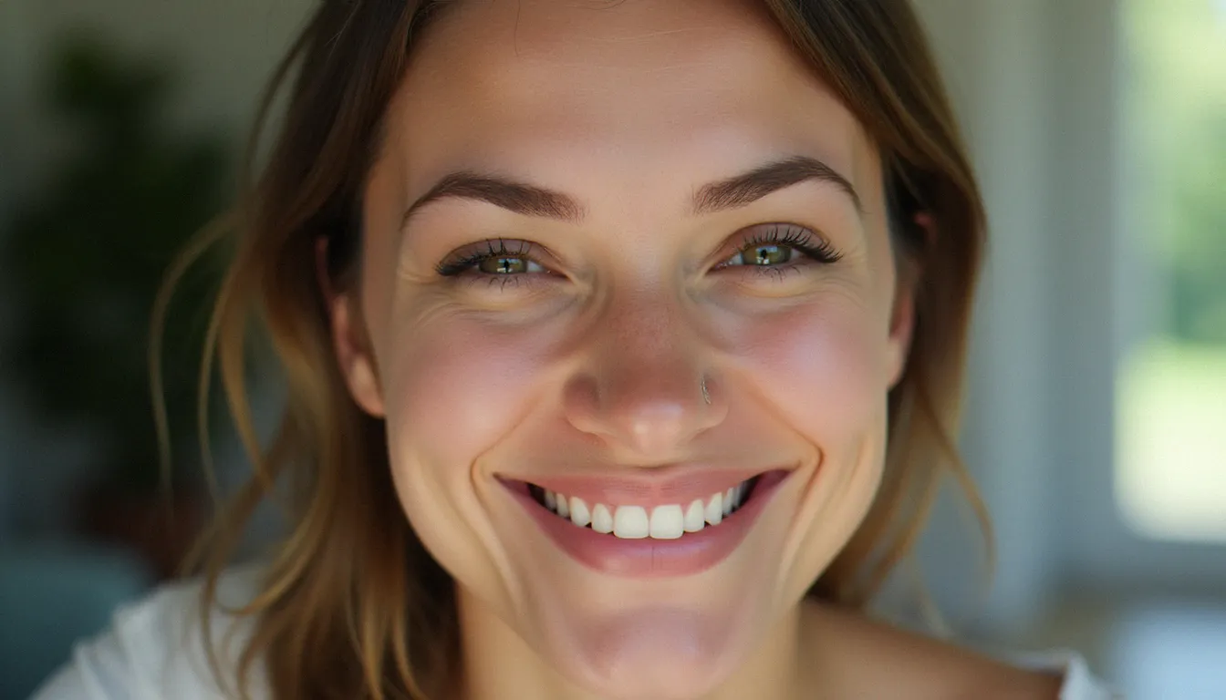 Femme réalisant l'exercice Fish Face du yoga du visage pour tonifier les joues et les pommettes