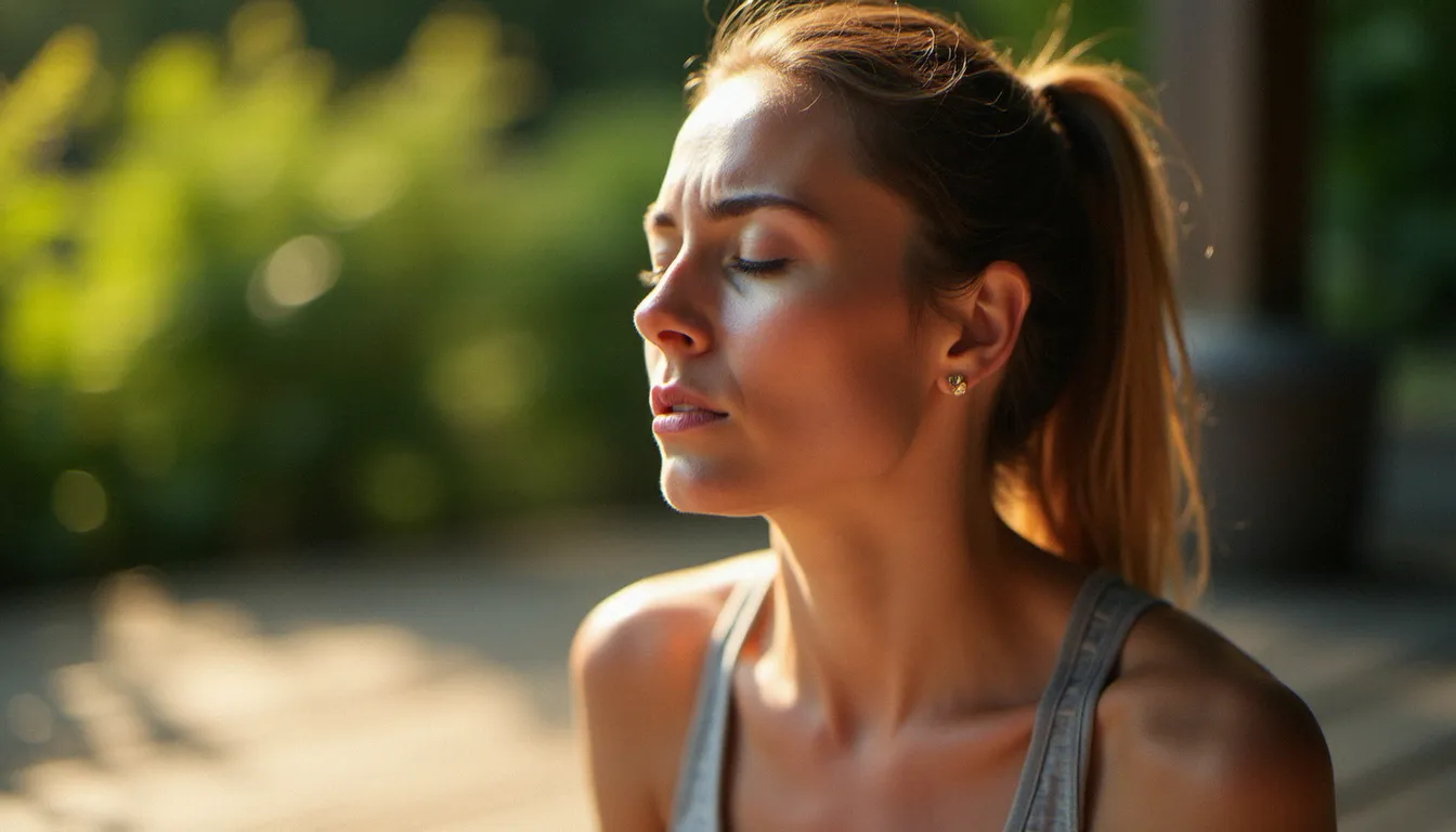 Femme pratiquant la respiration de feu du kundalini yoga, technique qui peut présenter des risques si mal exécutée